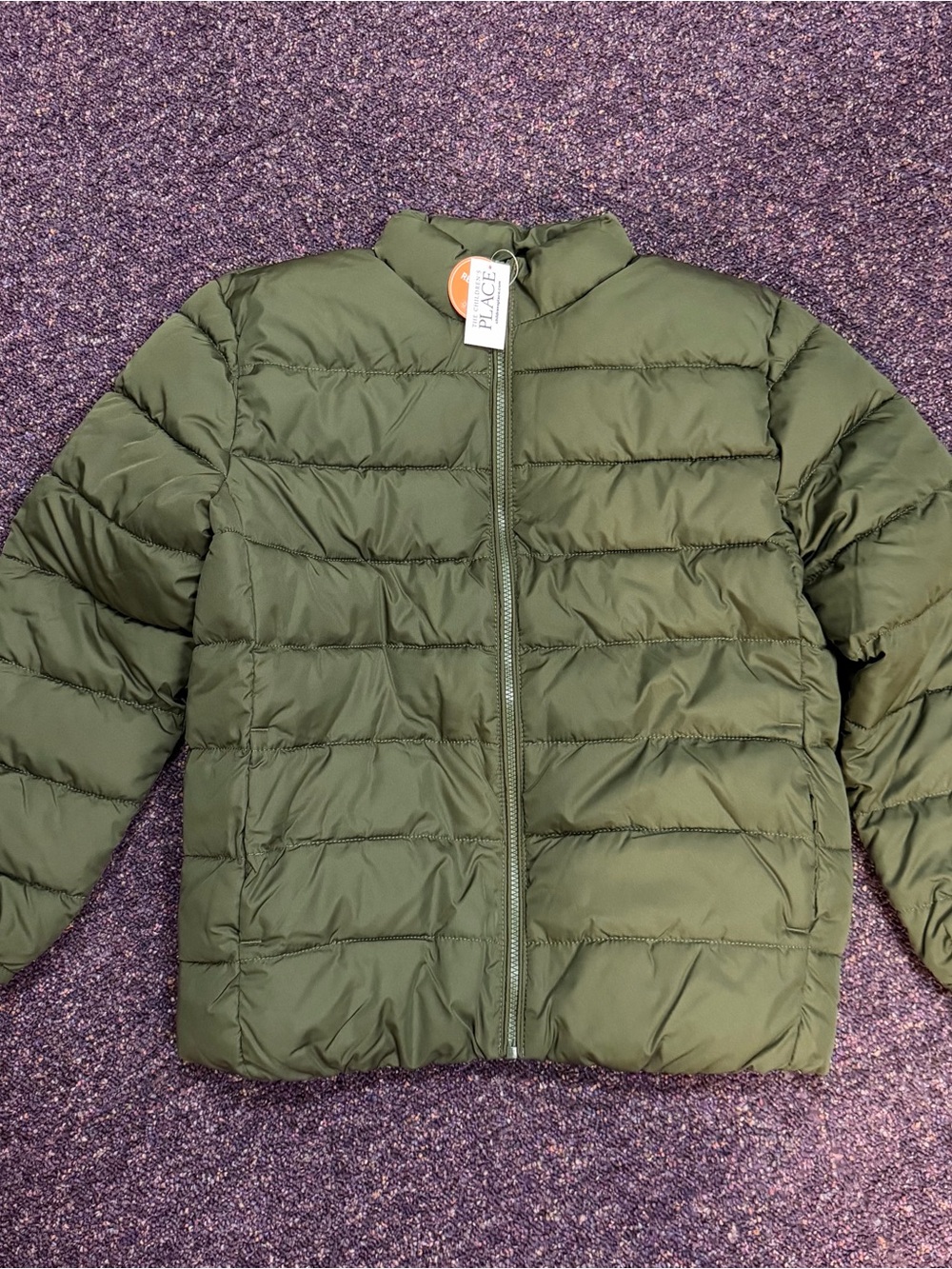 The Children's Place Olive Green Puffer Jacket - Kids